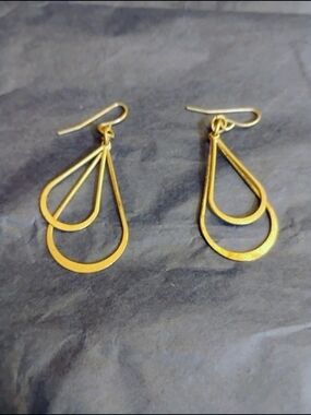 3 For $15 Silvertone Teardrop Layered Dangle Earrings